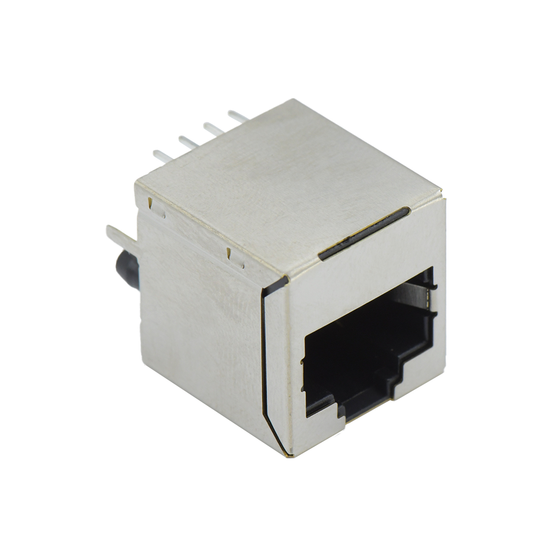 RJ连接器 RJ45 8P8C 立插 带壳全包 两脚插板 带变压器 无灯