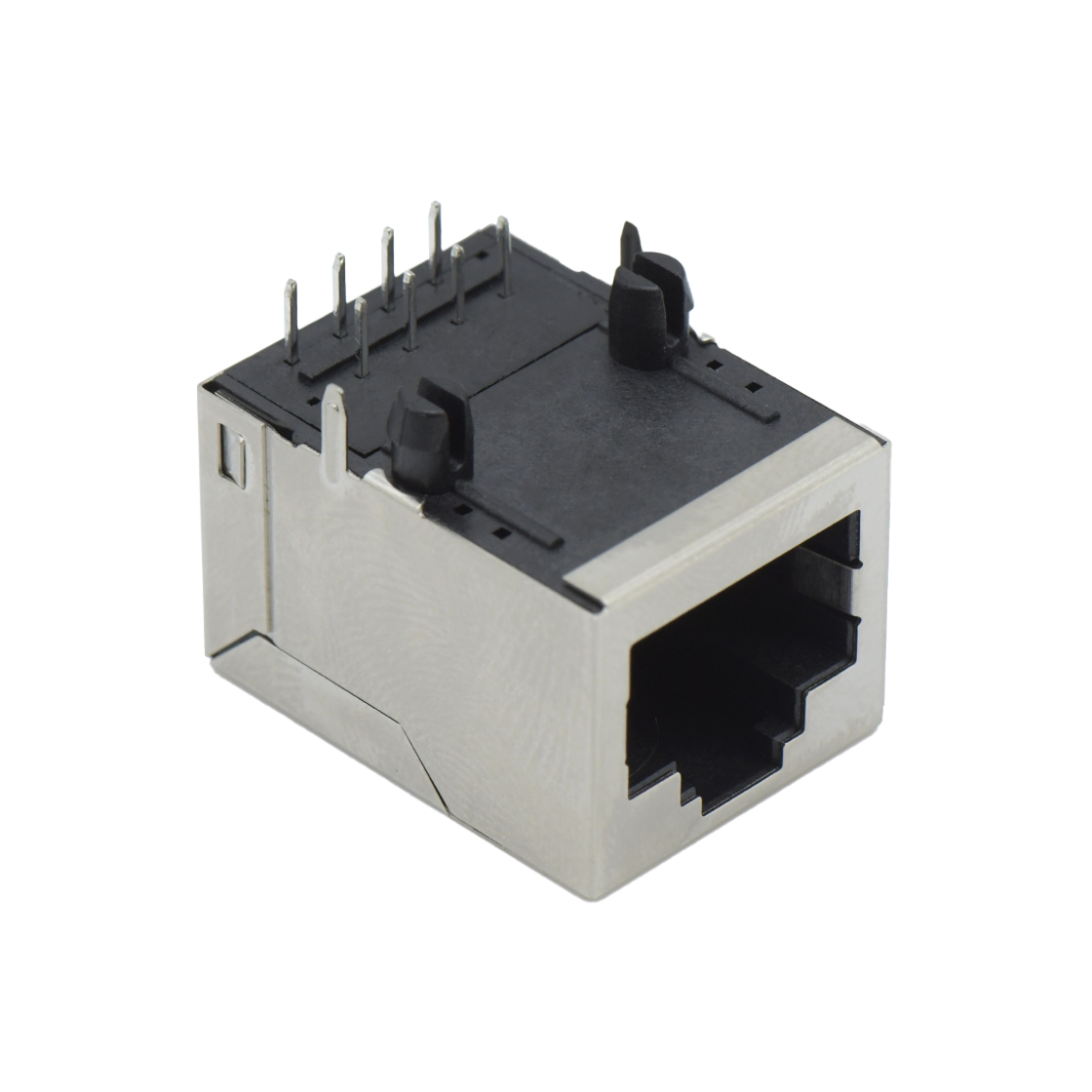 RJ连接器 RJ45 8P8C DIP插板式 带壳全包 两脚插板 带变压器 无灯
