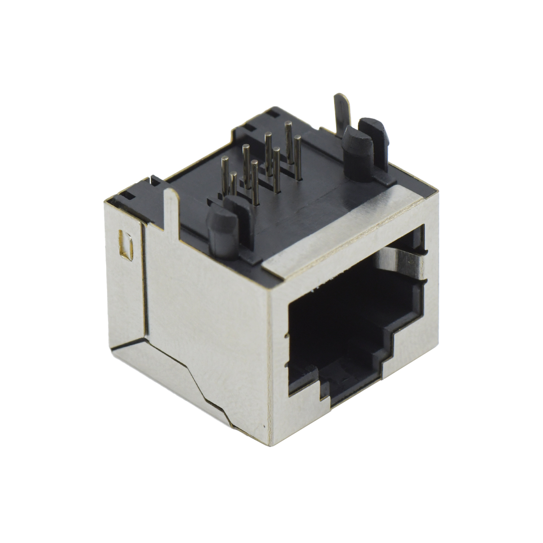 RJ连接器 RJ45 8P8C DIP插板式 带壳全包 两脚插板 无灯