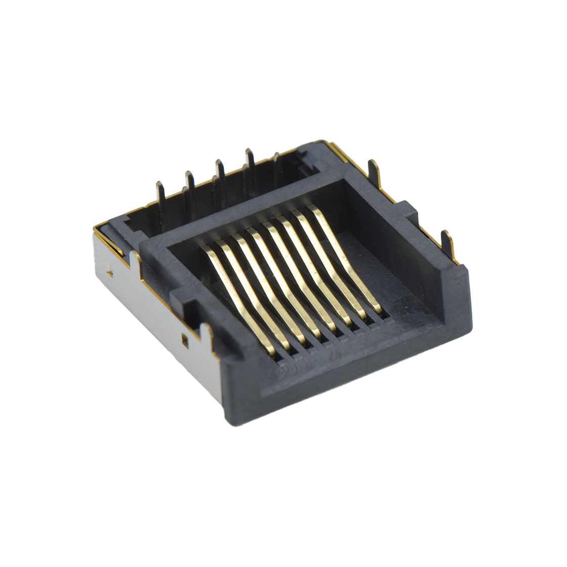 RJ连接器 RJ45 8P8C DIP沉板式4.6mm 半边 带壳无灯 无防呆片