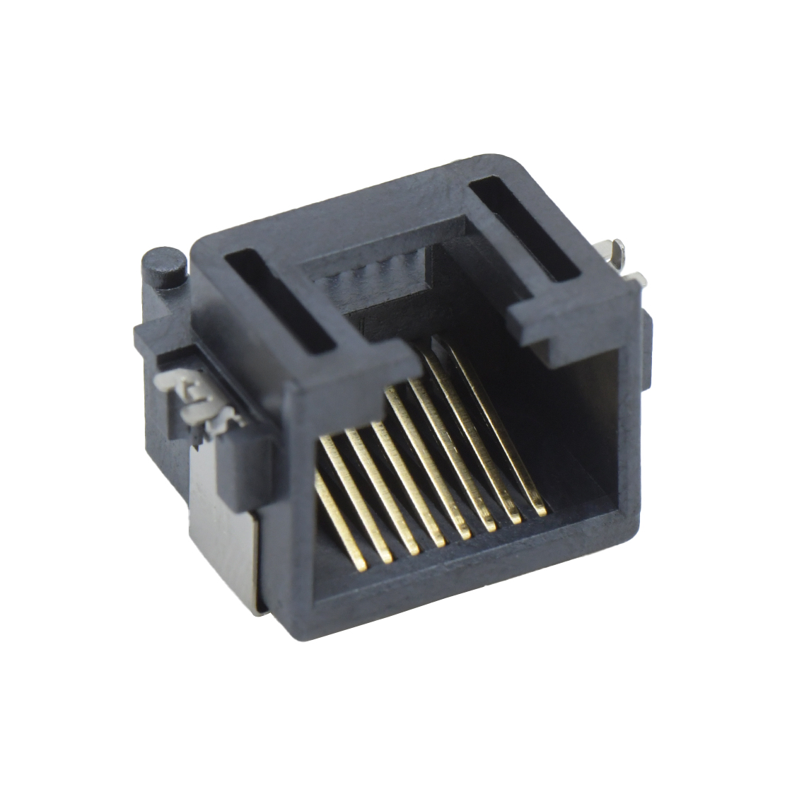 RJ连接器 RJ45 8P8C 反向 SMT沉板式8.6mm 带壳中包 无灯 两脚插板
