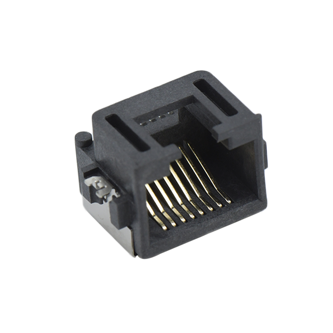 RJ连接器 RJ45 8P8C 反向 SMT沉板式6.8mm 带壳半包 无灯 两脚插板