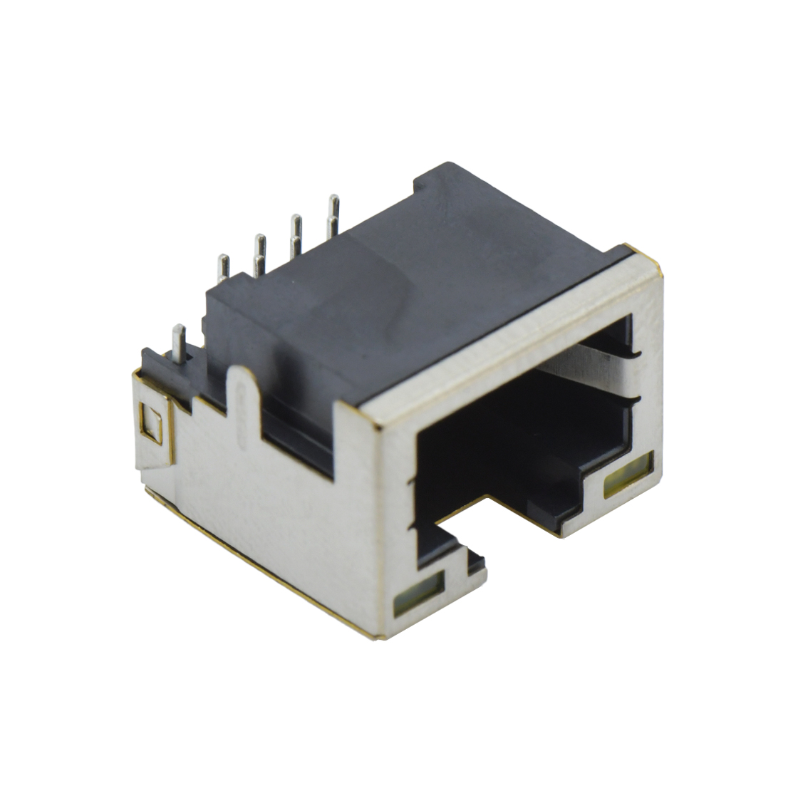 RJ连接器 RJ45 8P8C DIP沉板式4.2mm 带壳全包 带灯(左黄右绿)