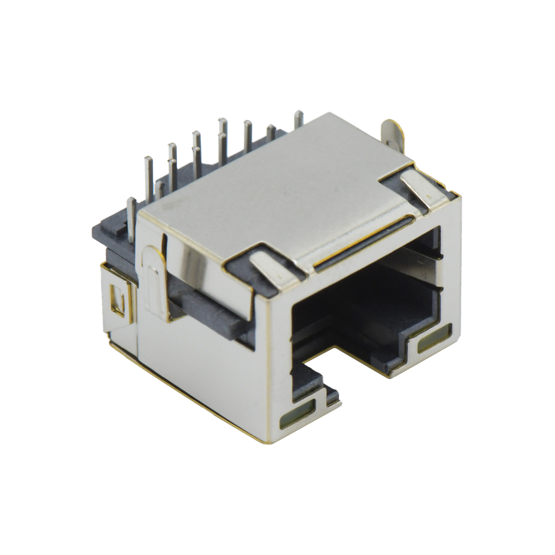 RJ连接器 RJ45 8P8C DIP沉板式3.0mm 带壳全包 带灯(左黄右绿)