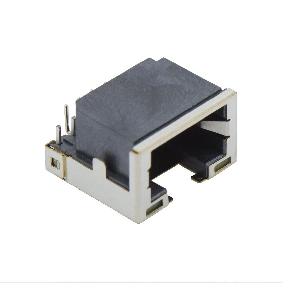 RJ连接器 RJ45 8P8C DIP沉板式4.1mm 带壳半包 带灯(左黄右绿)