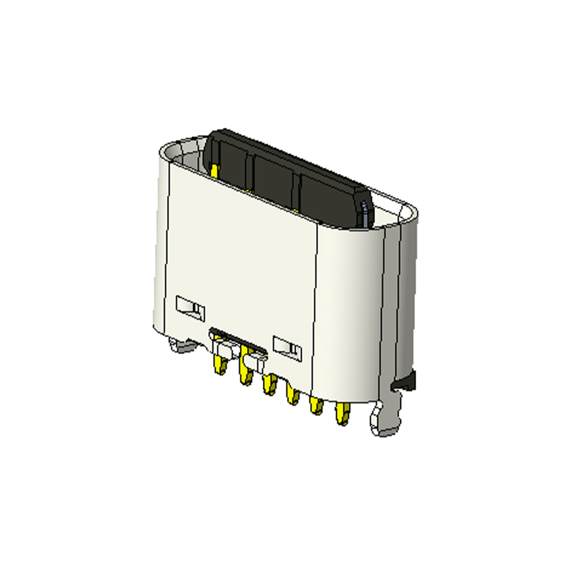 USB连接器TYPE C 6P/F 立插 H=5.0mm 两脚插板
