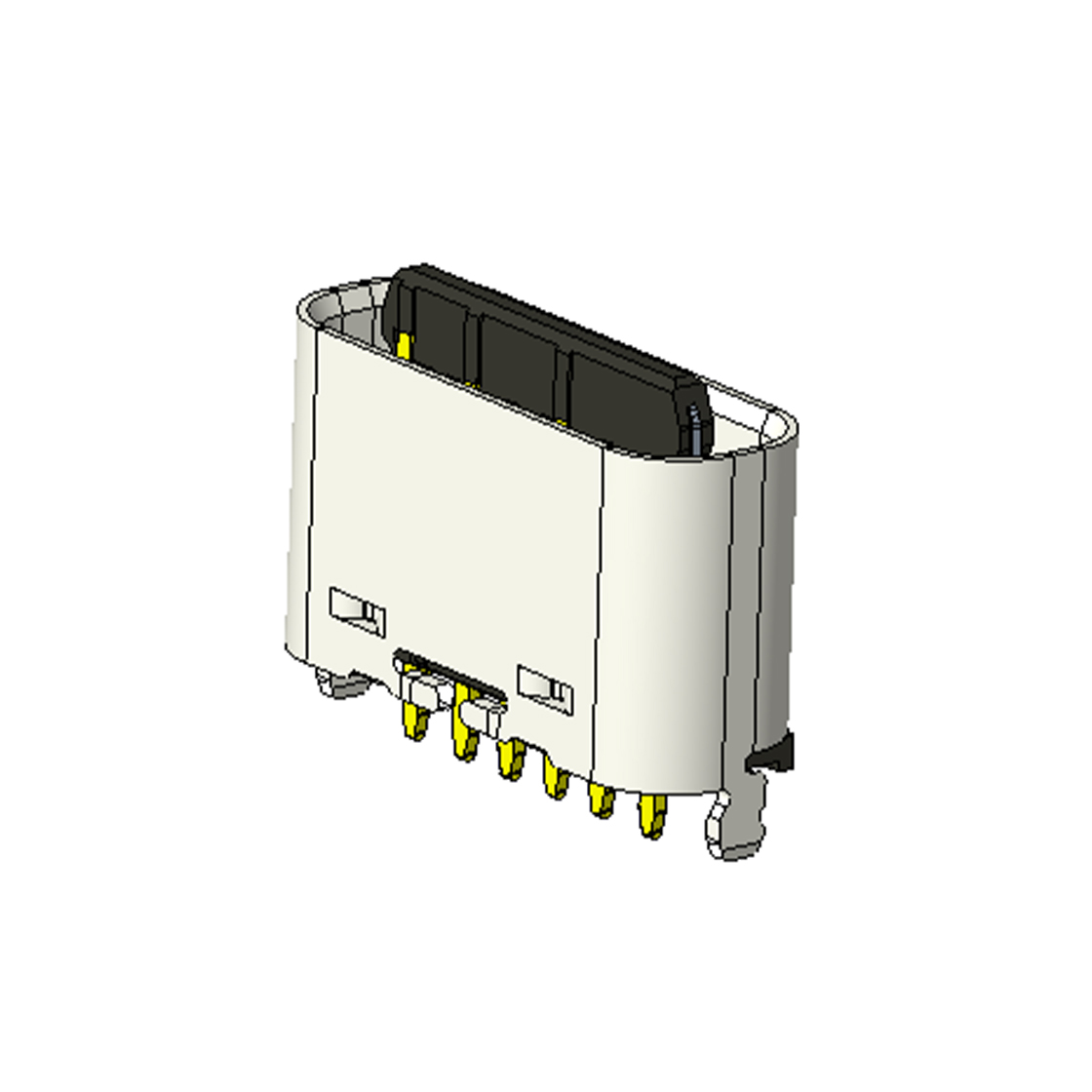 USB连接器TYPE C 6P/F 立插 H=5.5mm 两脚插板