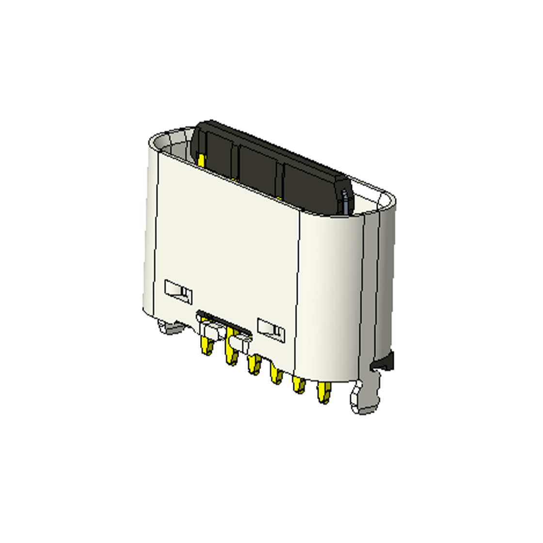 USB连接器TYPE C 6P/F 立插 H=6.0mm 两脚插板