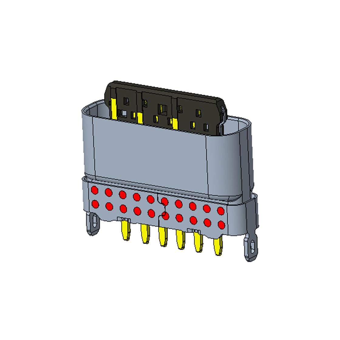USB连接器TYPE C 6P/F 立插 H=5.3mm 两脚插板 防水IPX8