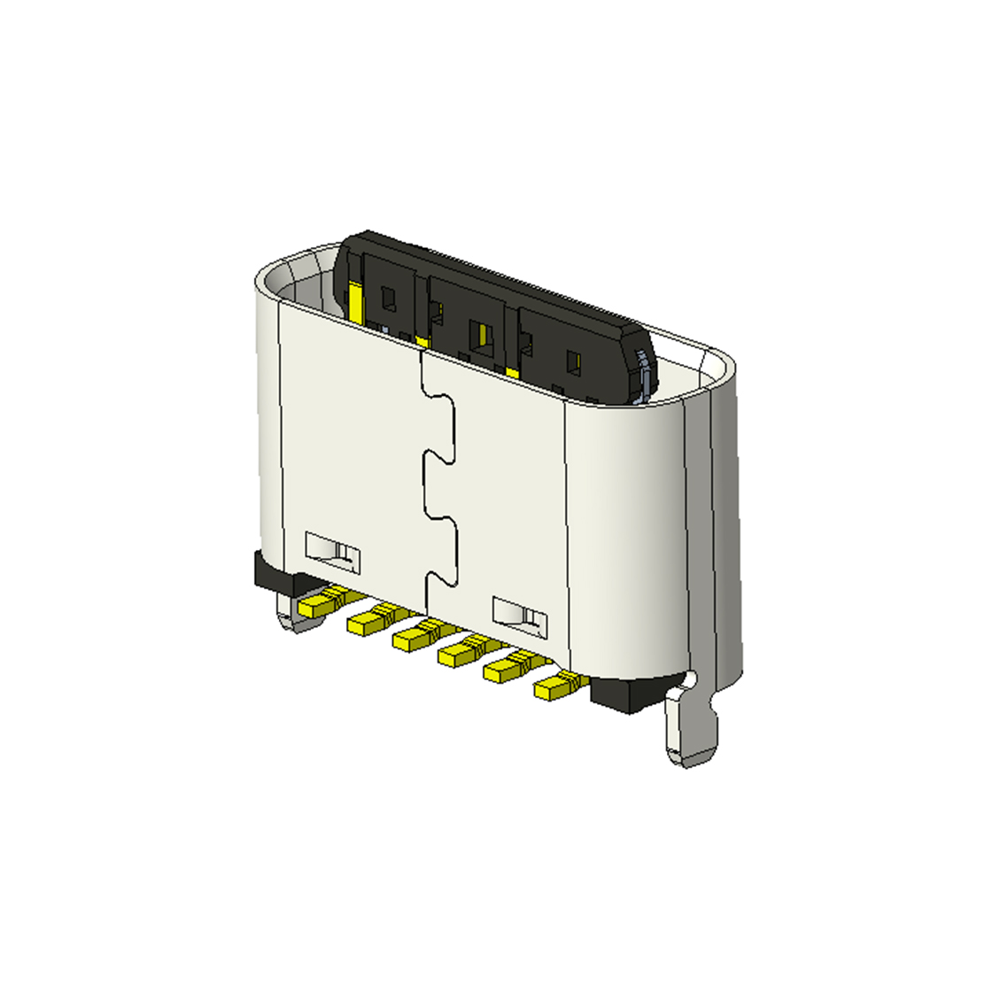 USB连接器TYPE C 6P/F 立贴 H=5.0mm 两脚插板