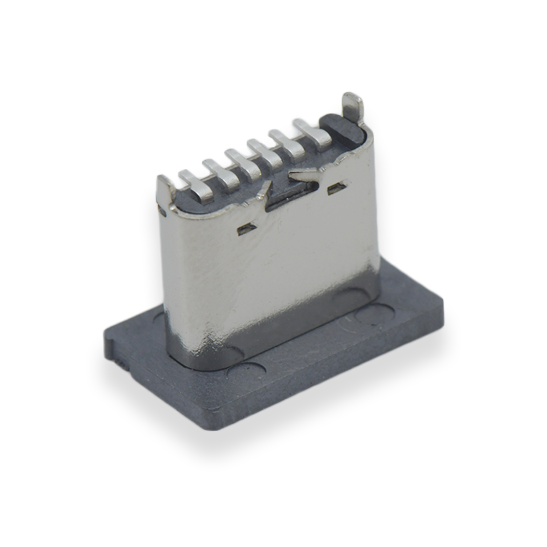 USB连接器TYPE C 6P/F 立贴 H=6.8mm 两脚插板