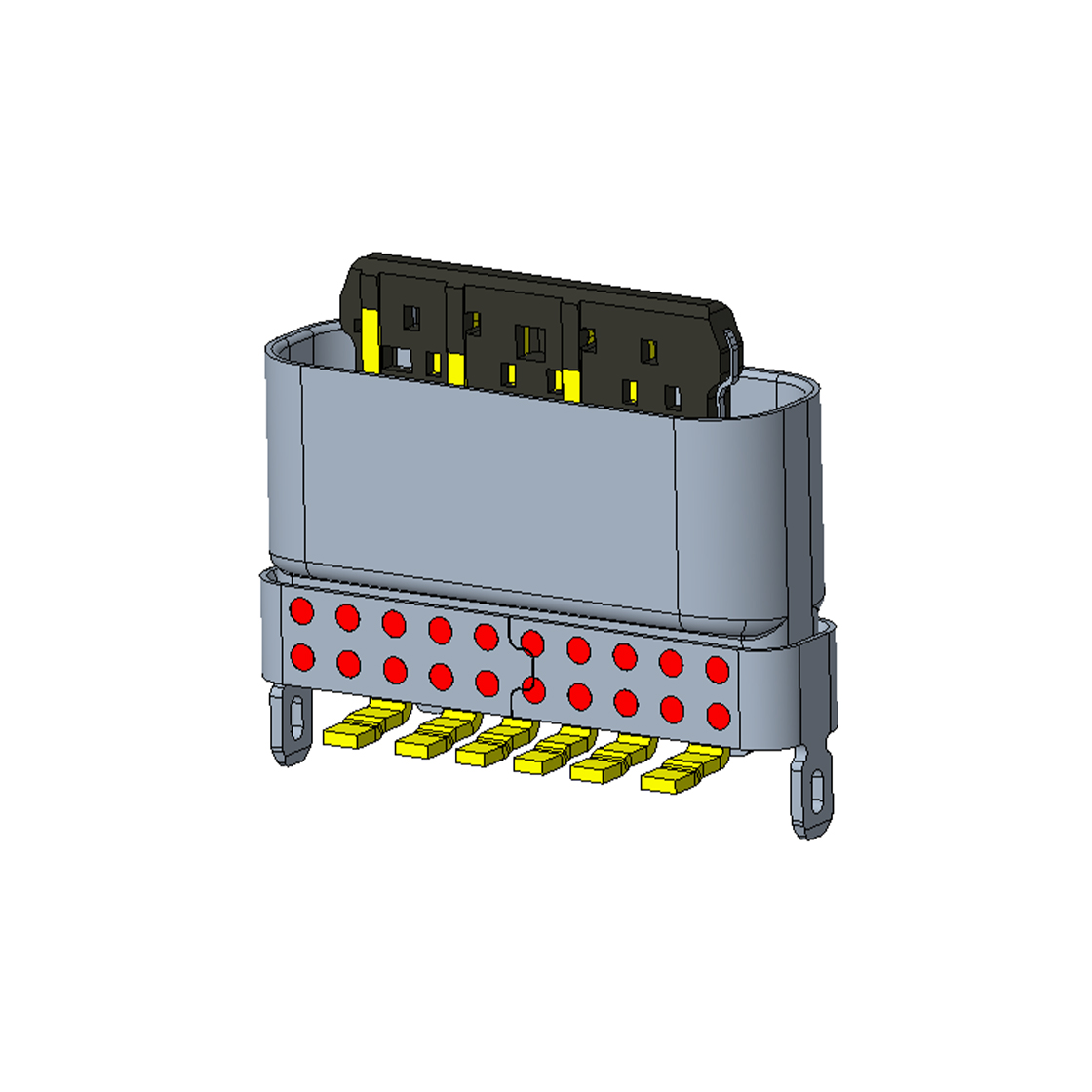 USB连接器TYPE C 6P/F 立贴 H=5.7mm 两脚插板 防水IPX8