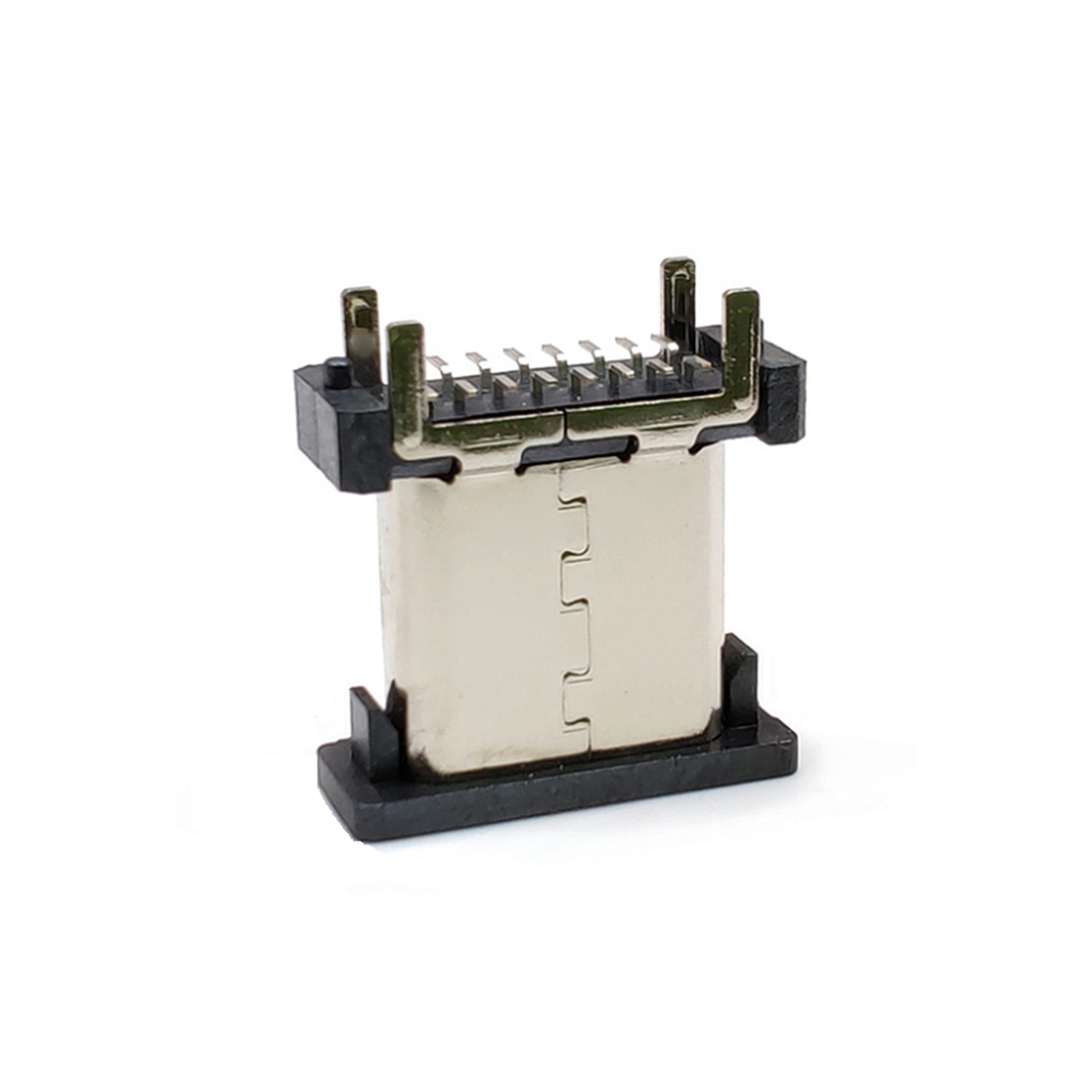 USB连接器TYPE C 16P/F 立贴 四脚插板 L=10.0mm