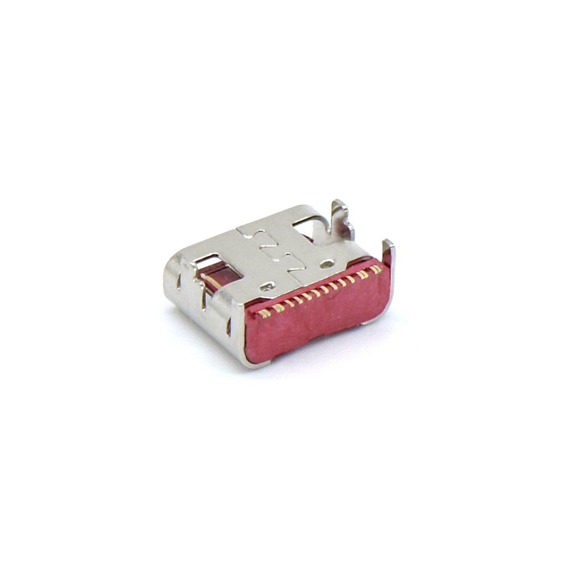 USB连接器TYPE C 16P/F SMT 贴板式 外壳四脚插板 短体L=6.5mm 无弹