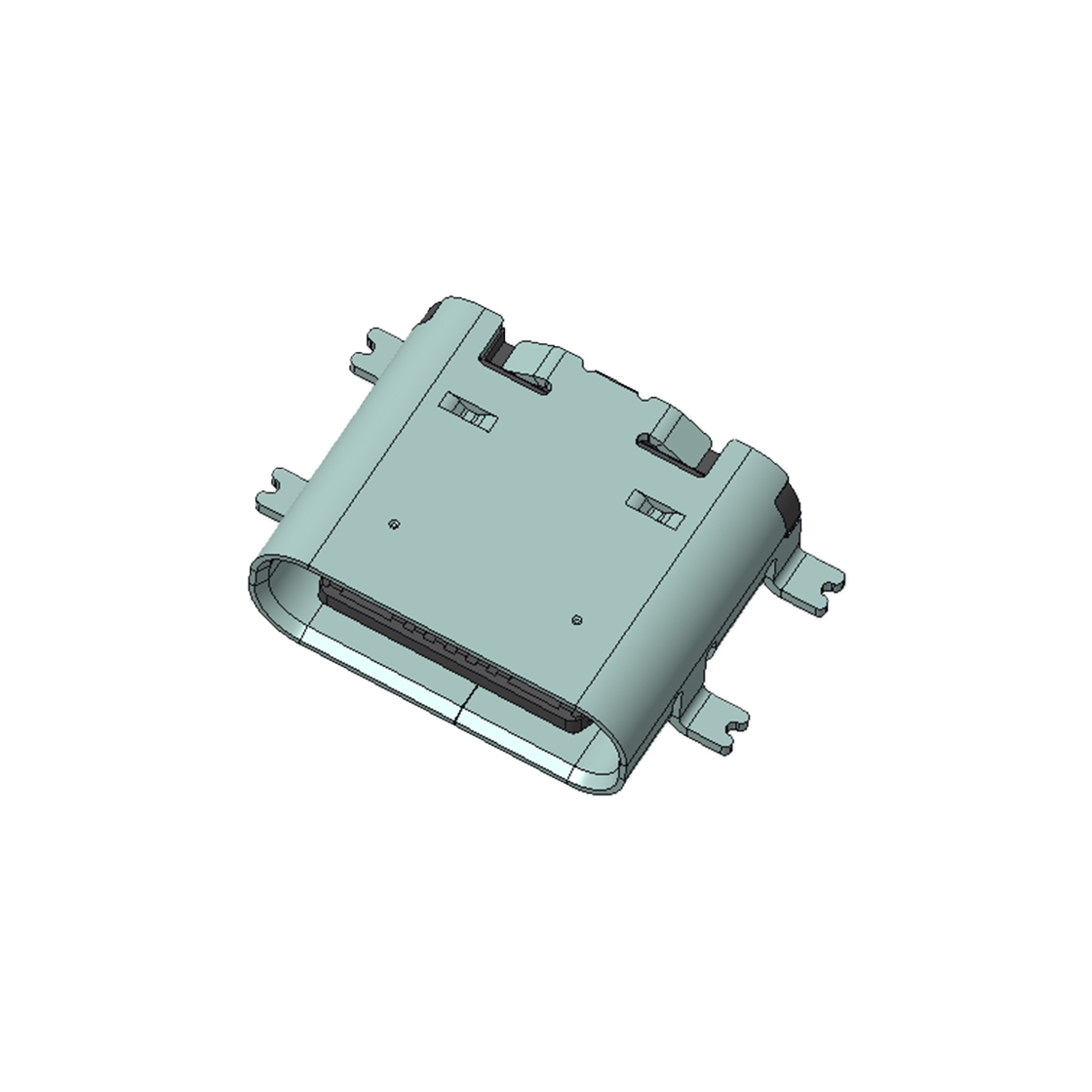 USB连接器TYPE C 16P/F SMT贴板式 四脚贴板 L=7.30mm