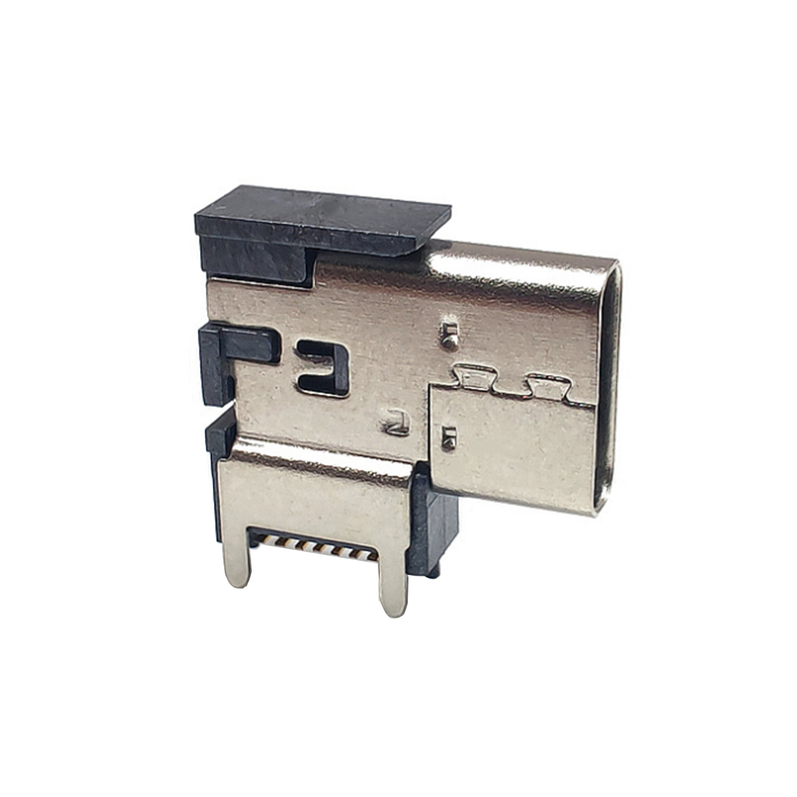 USB连接器TYPE C 16P/F 侧插SMT 四脚插板 加高CH=7.20mm L=14.0mm