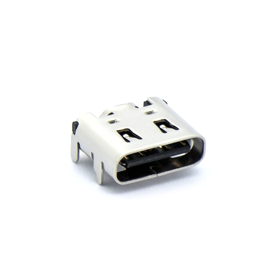 USB连接器TYPE C 16P/F SMT贴板式 四脚插板 带弹 脚高H=0.90mm L=7.35mm