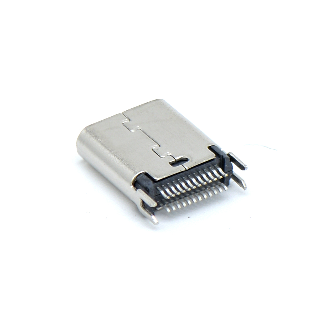 USB连接器TYPE C 24P/F 夹板式1.0MM L=9.3MMLCP黑色5A