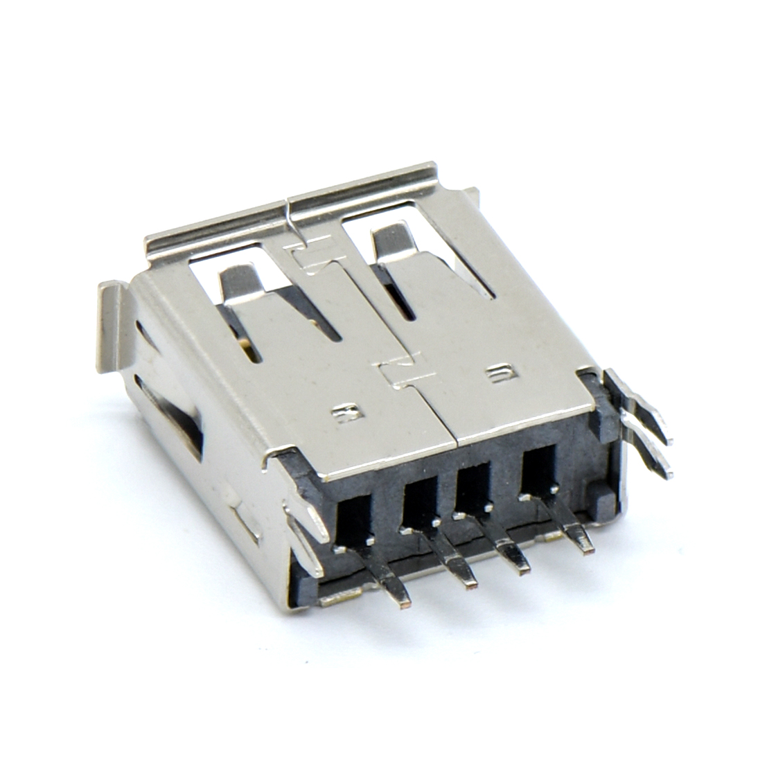 USB连接器USB2.0 AF 单层 180度插板 鱼叉脚