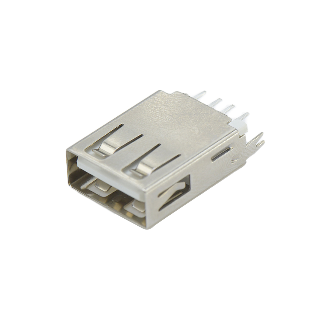 USB连接器USB2.0 AF 立插DIP 加长H=17.5mm 鱼叉直脚 无边