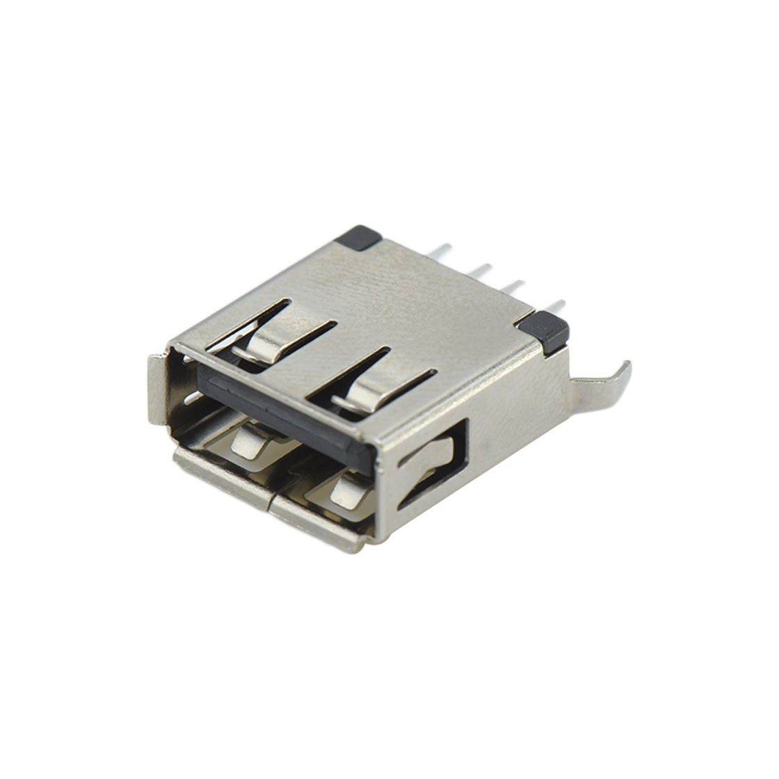 USB连接器USB2.0 AF 立插DIP H=13.7mm 弯脚有边