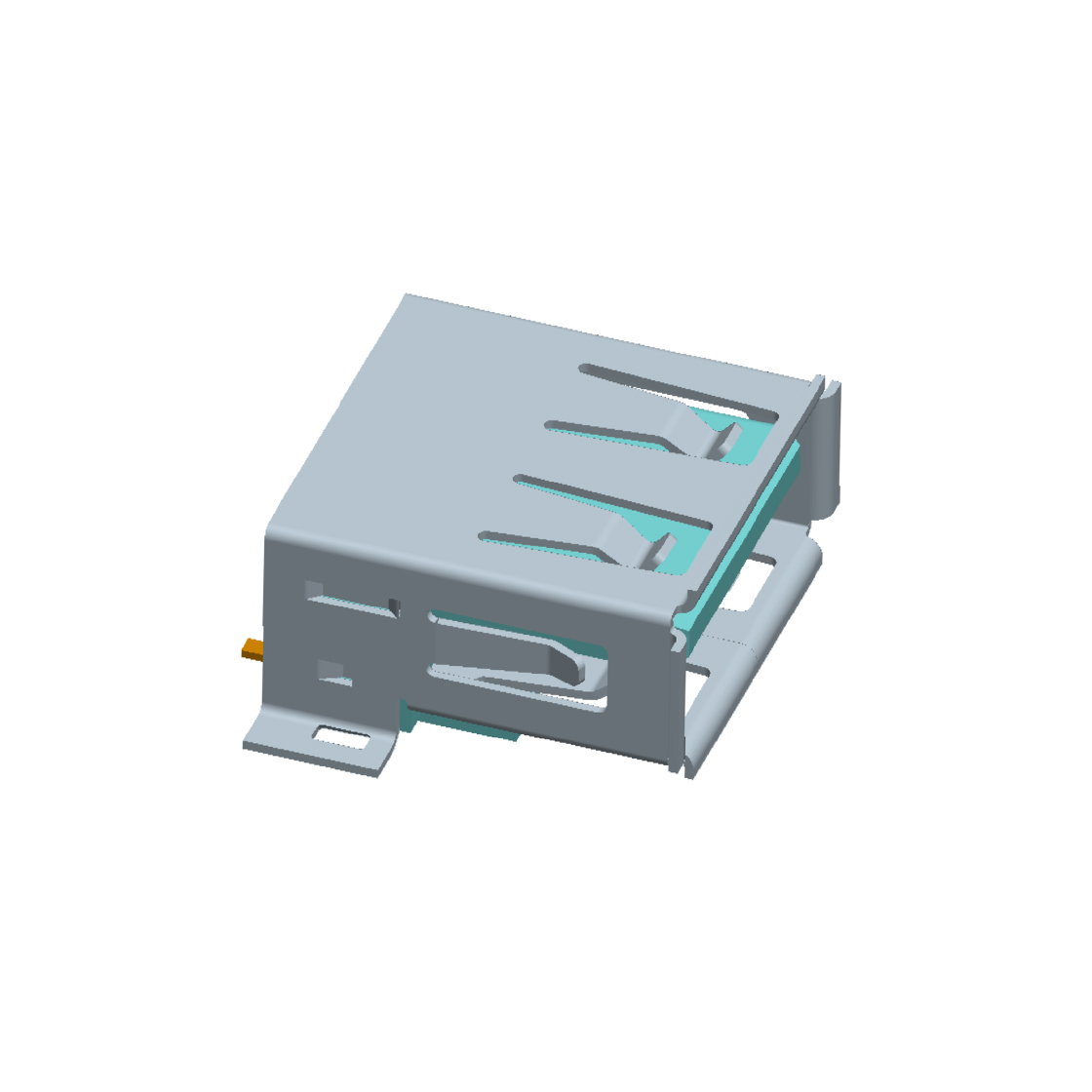 USB连接器USB2.0 AF后两脚全贴 有柱 有边