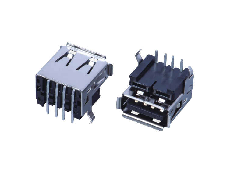 USB连接器USB2.0 AF 插板式 打青蛙脚 加高H=9.35mm 有边