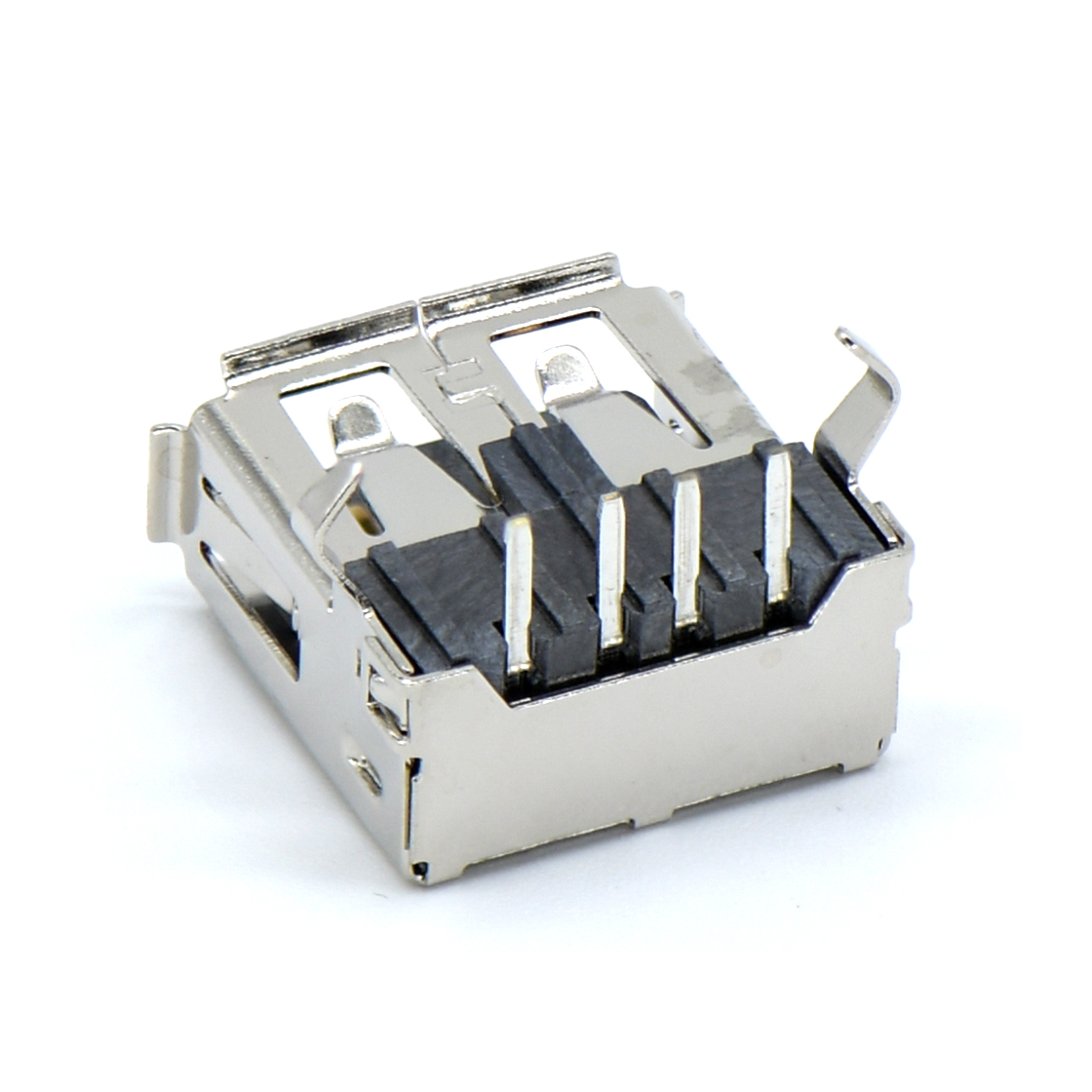 USB连接器USB2.0 AF DIP 打青蛙脚 后盖外扣式 有边