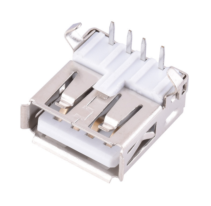 USB连接器USB2.0 AF DIP 打青蛙脚 后盖外扣式 有边