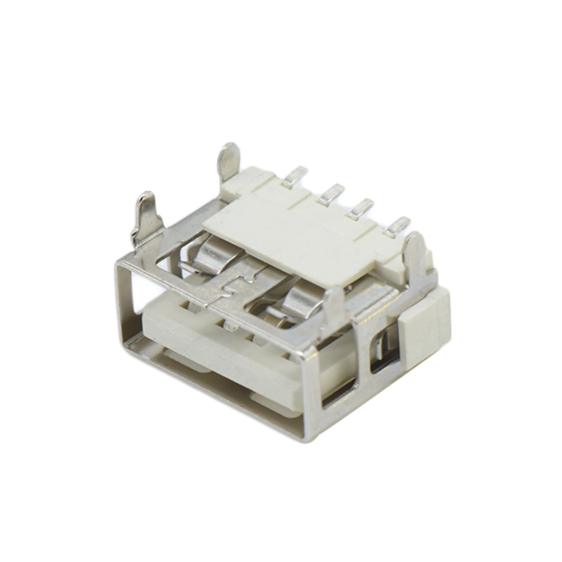 USB连接器USB2.0 AF SMT 短体10.0mm 四脚插板 无卷边