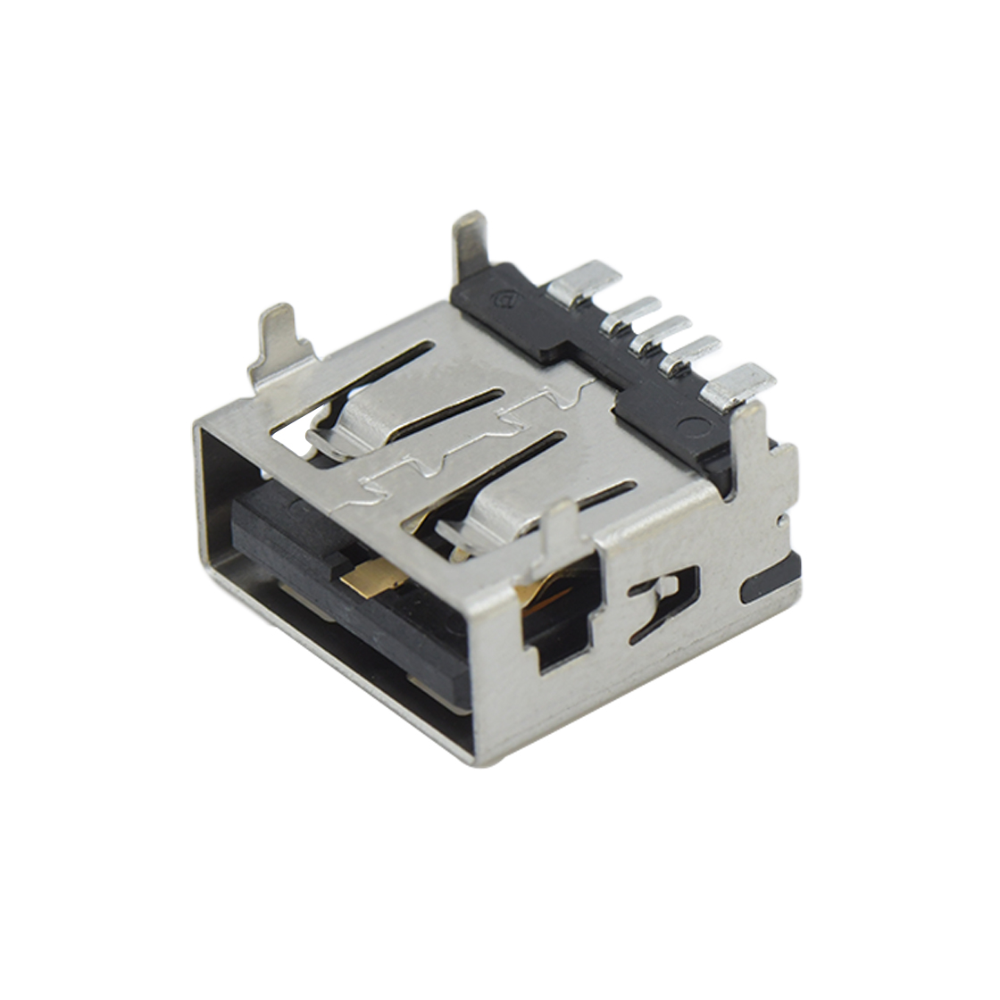 USB连接器USB2.0 AF SMT贴板式 四脚插板 大电流 无边