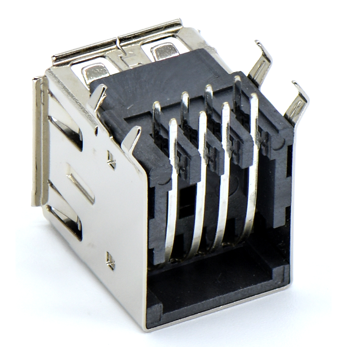 USB连接器USB2.0 AF 双层90度插板 无弹无盖