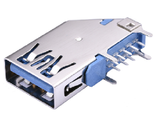 USB连接器USB3.0 AF 单层 侧插 L=25.7mm 打直脚 平口