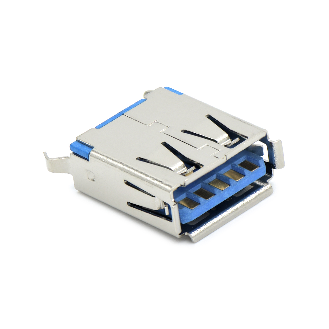USB连接器USB3.0 AF 单层 立插 L=15.0mm 打青蛙脚 有边