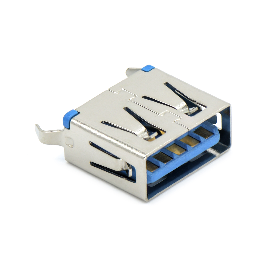 USB连接器USB3.0 AF 单层 立插 L=11.0mm 打青蛙脚 无边