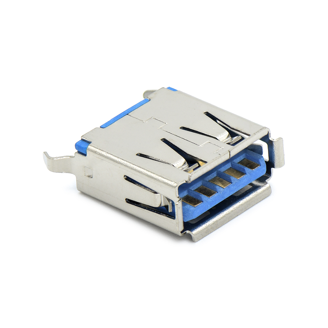 USB连接器USB3.0 AF 单层 立插 L=13.7mm 打青蛙脚 有边