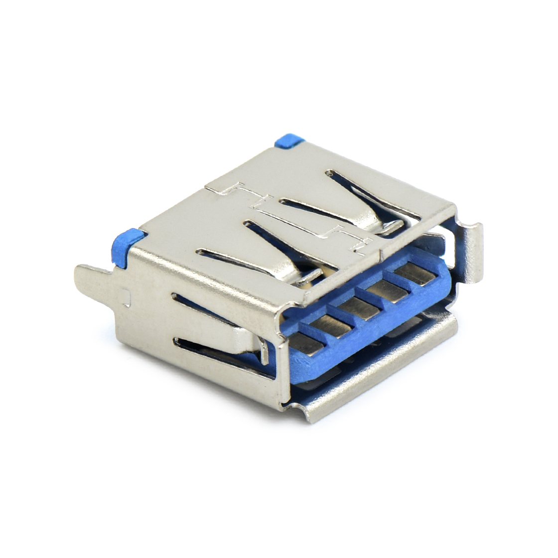 USB连接器USB3.0 AF 单层 立插 L=11.0mm 打直脚 有边