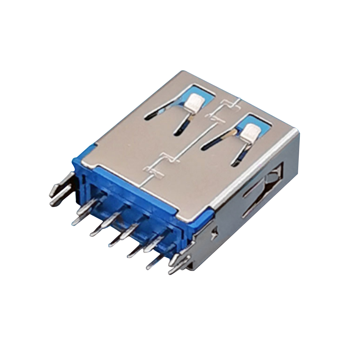 USB连接器USB3.0 AF 180度插板 鱼叉脚 平口 L=15.0