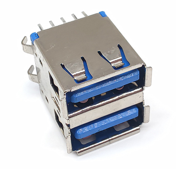 USB连接器USB3.0 AF双层立插 青蛙脚有边