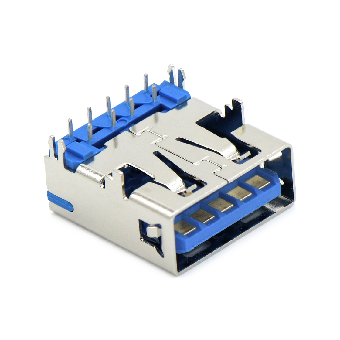 USB连接器USB3.0 AF 单层 DIP插板式 四脚插板 无边