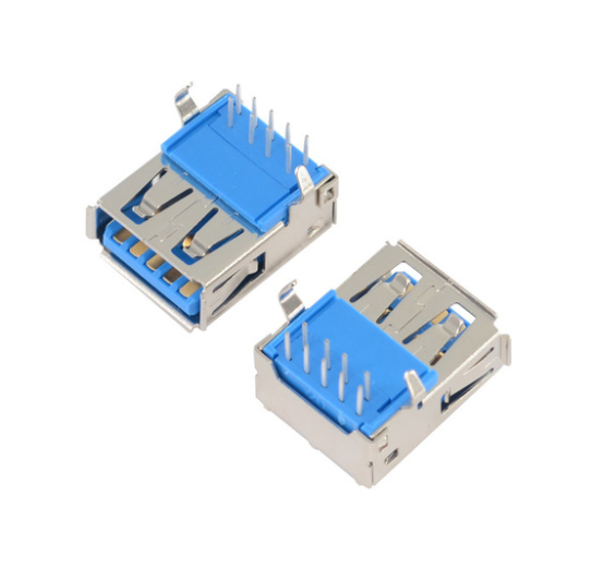 USB连接器USB3.0 AF 90度插板 弯脚 有边