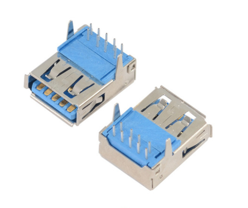 USB连接器USB3.0 AF 90度插板 直脚 有边