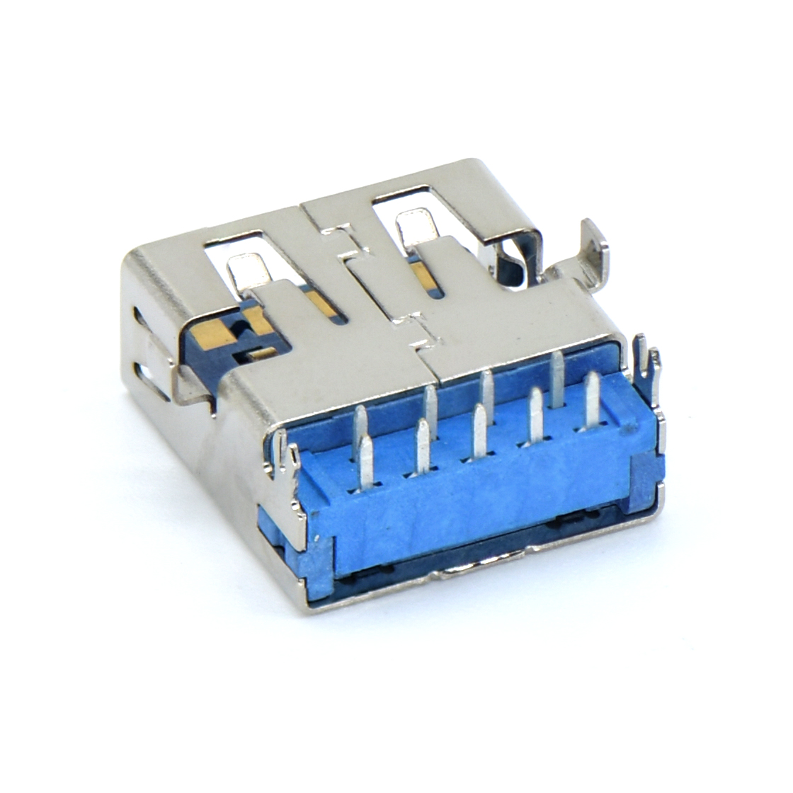 USB连接器USB3.0 AF 单层 DIP沉板1.9mm 四脚插板