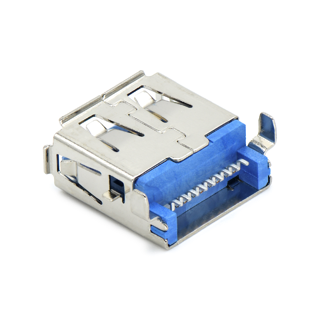 USB连接器USB3.0 AF 沉板式 H=3.5mm L=14.25 四脚插板 有边
