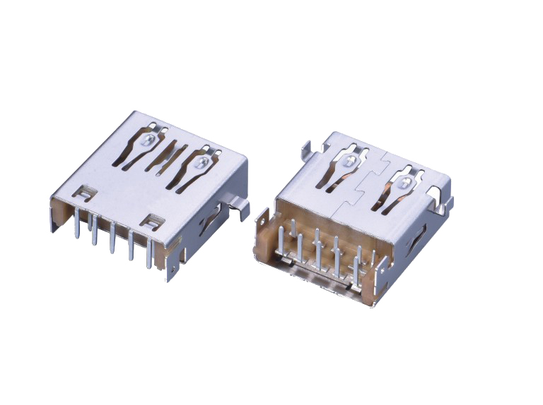 USB连接器USB3.0 AF DIP沉板式 四脚插板 平口 CH=0.9mm L=14.5mm