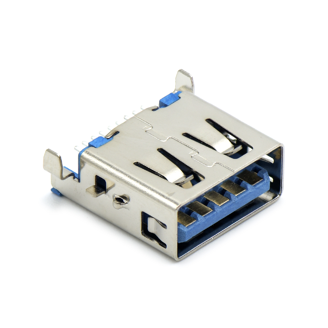 USB连接器USB3.0 AF SMT 贴板 沉板式3.50mm 外壳脚前贴后插