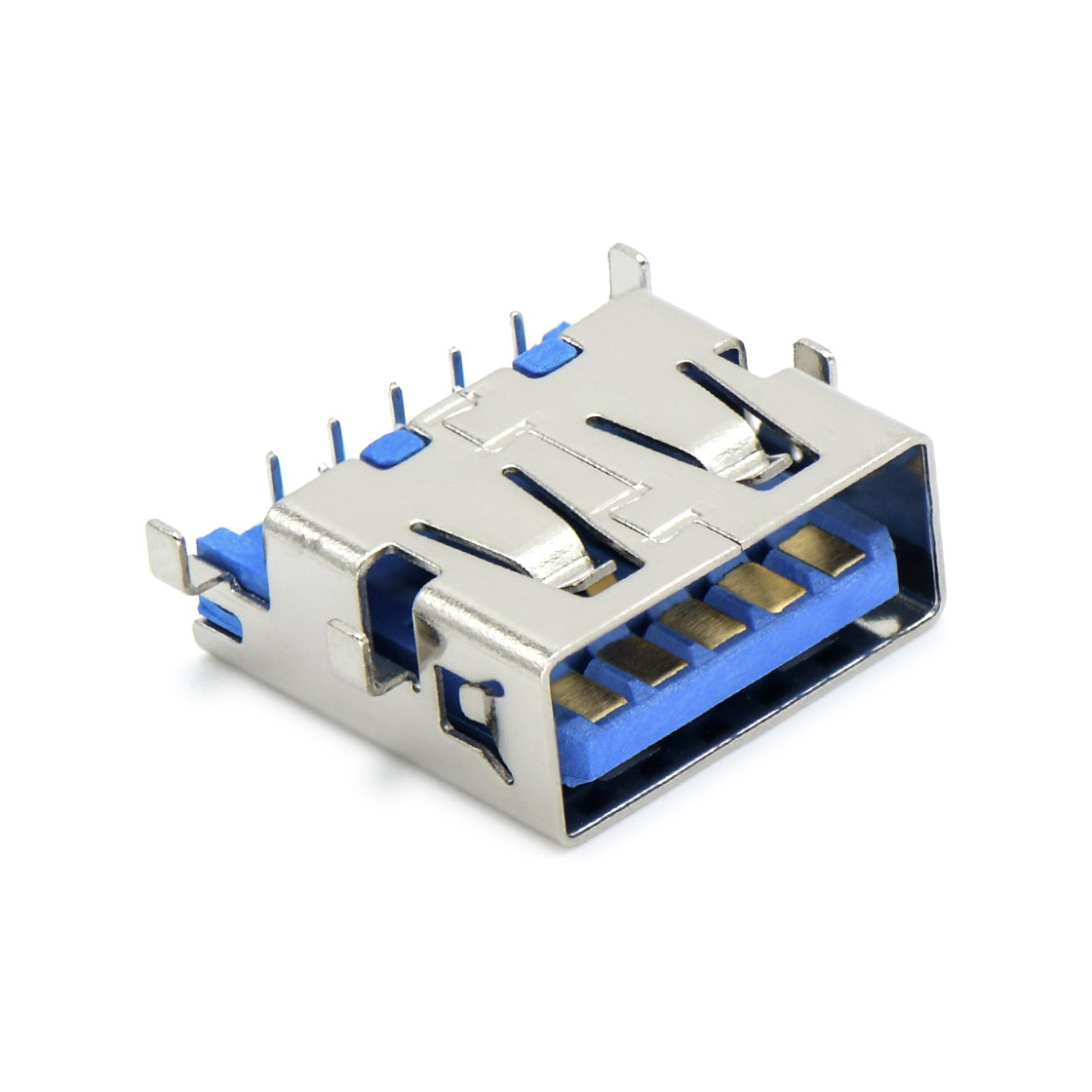 USB连接器USB3.0 AF 单层 DIP沉板式3.3mm 四脚插板 无边