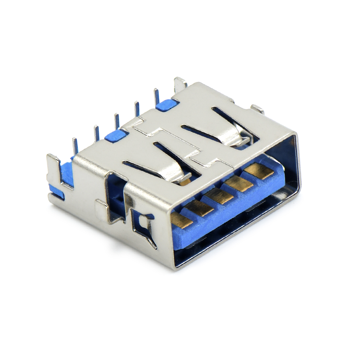 USB连接器USB3.0 AF 单层 DIP沉板式2.86mm 四脚插板 无边