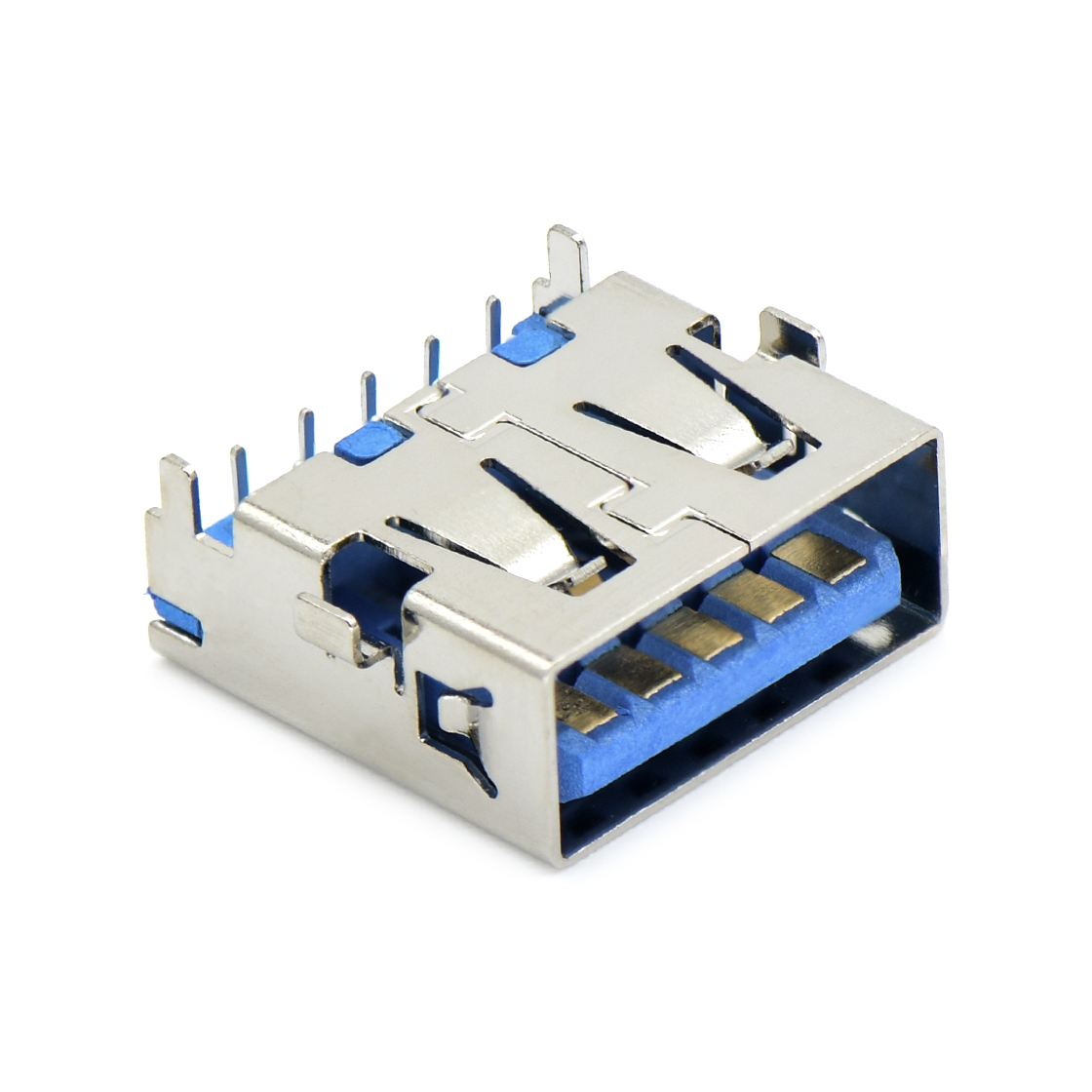 USB连接器USB3.0 AF 单层 DIP沉板式4.20mm 四脚插板 无边