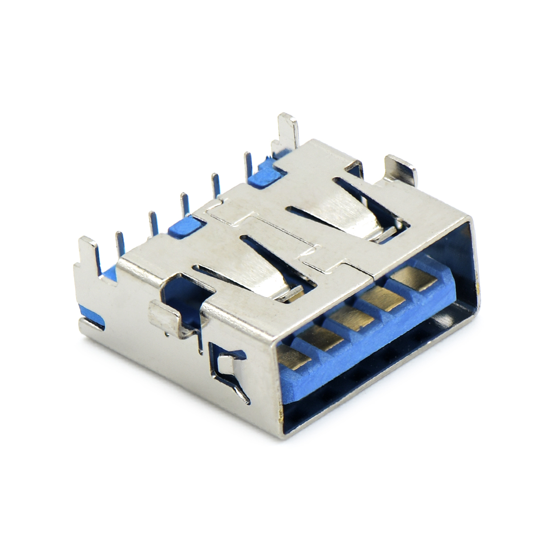 USB连接器USB3.0 AF 单层 DIP沉板式3.90mm 四脚插板 无边